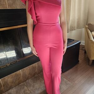 Chic Fuchsia One-Shoulder Jumpsuit